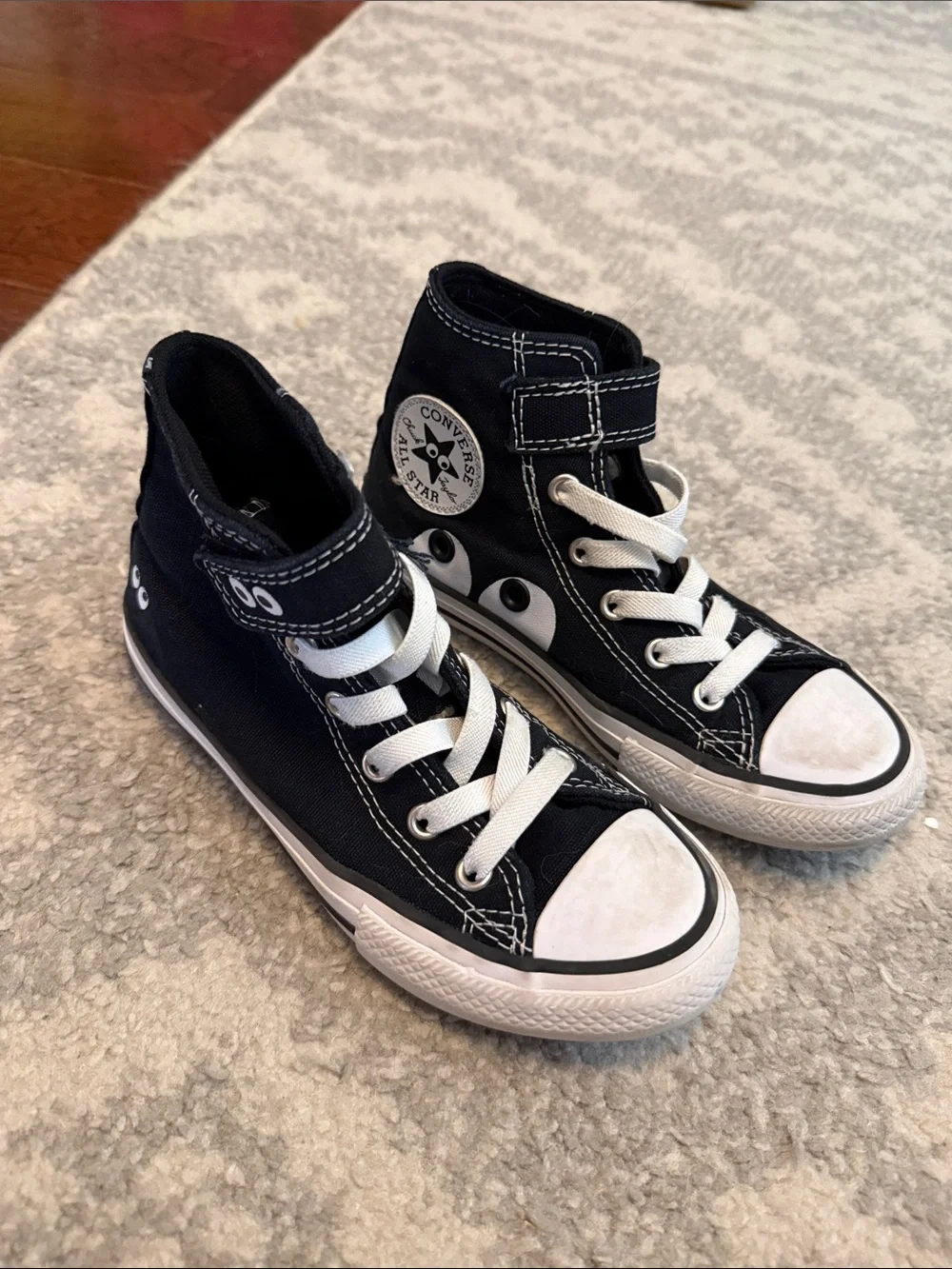 Converse Kids' Black and White High-Top Sneakers